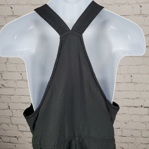 Lift Seven Black Front Zip Adjustable Lined Padded Snow Bib Pants Large L - Picture 7 of 14